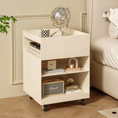 Modern Minimalist Square Iron Movable End Table 4-Tier For Living Room