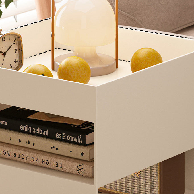 Modern Minimalist Square Iron Movable End Table 4-Tier For Living Room