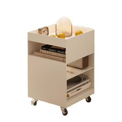Modern Minimalist Square Iron Movable End Table 4-Tier For Living Room