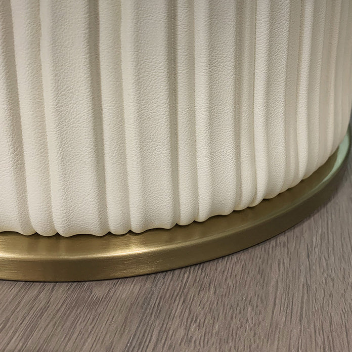 Contemporary Nordic Round Ceramic Titanium Stainless Steel Carbon Steel Microfiber Leather Coffee Table For Living Room