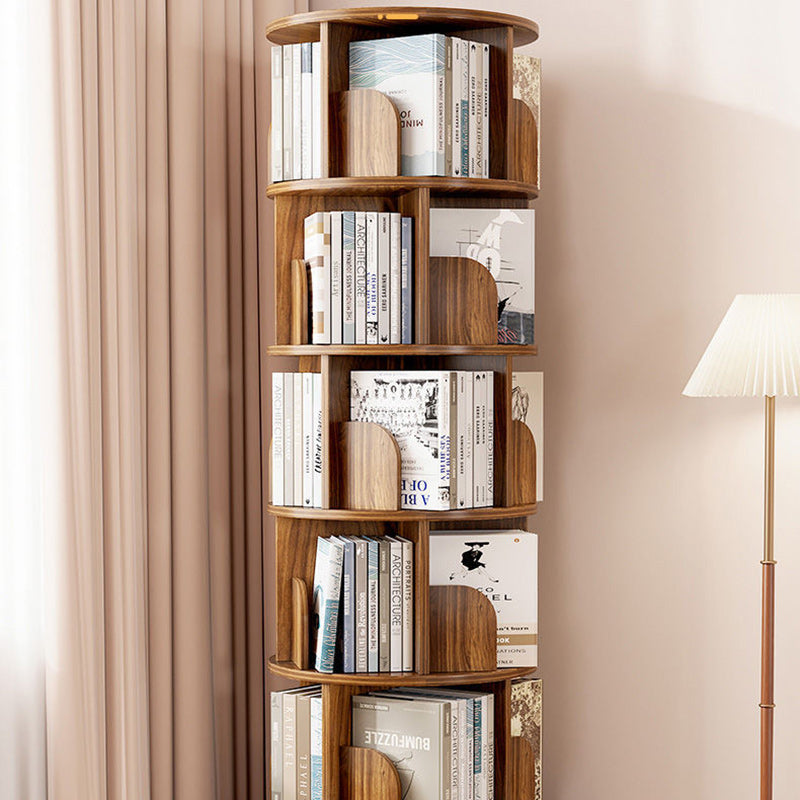 Bibliothèque moderne minimaliste ronde en MDF pivotante à 360° et mobile à 4/5 niveaux pour salon 