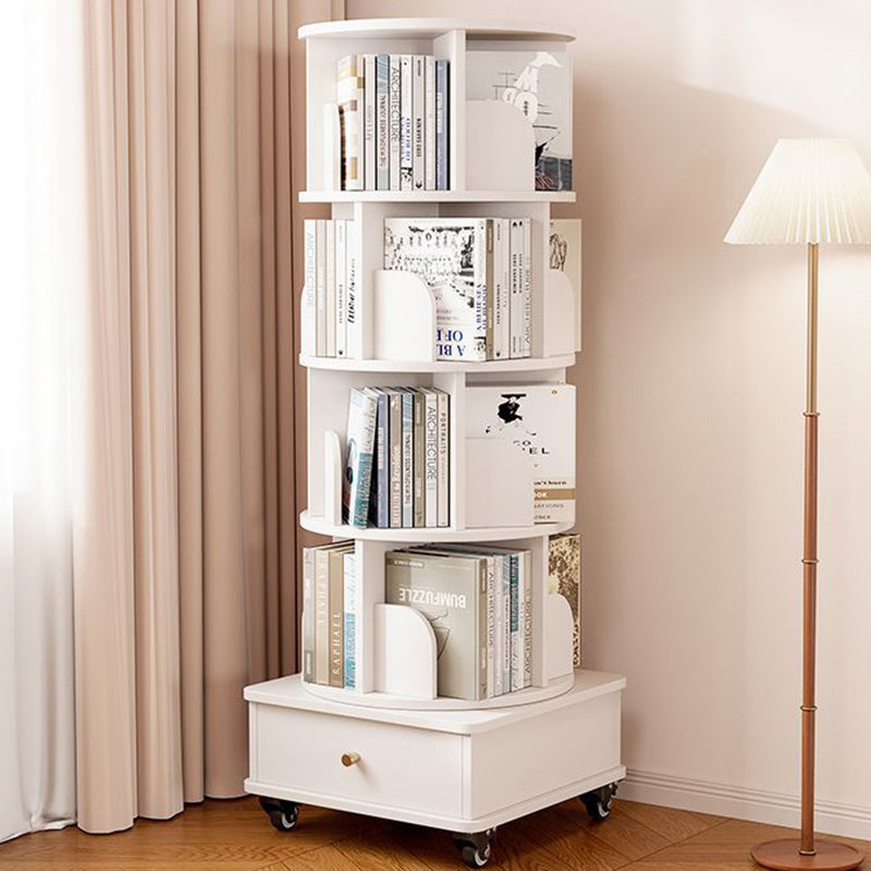 Bibliothèque moderne minimaliste ronde en MDF pivotante à 360° et mobile à 4/5 niveaux pour salon 