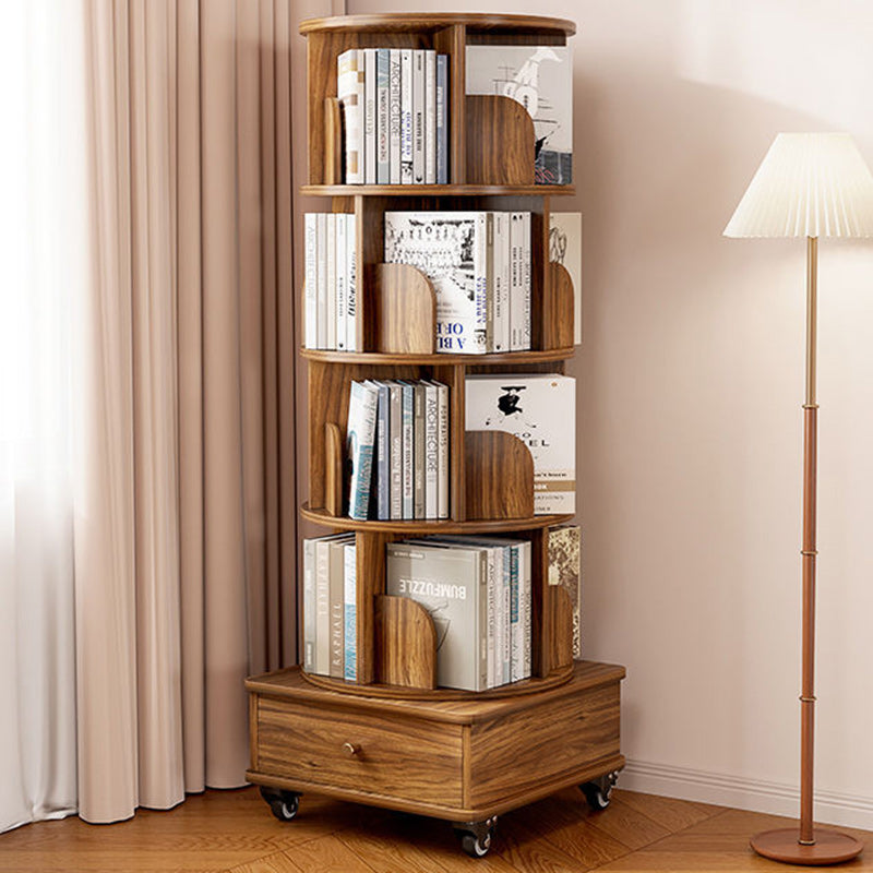 Bibliothèque moderne minimaliste ronde en MDF pivotante à 360° et mobile à 4/5 niveaux pour salon 