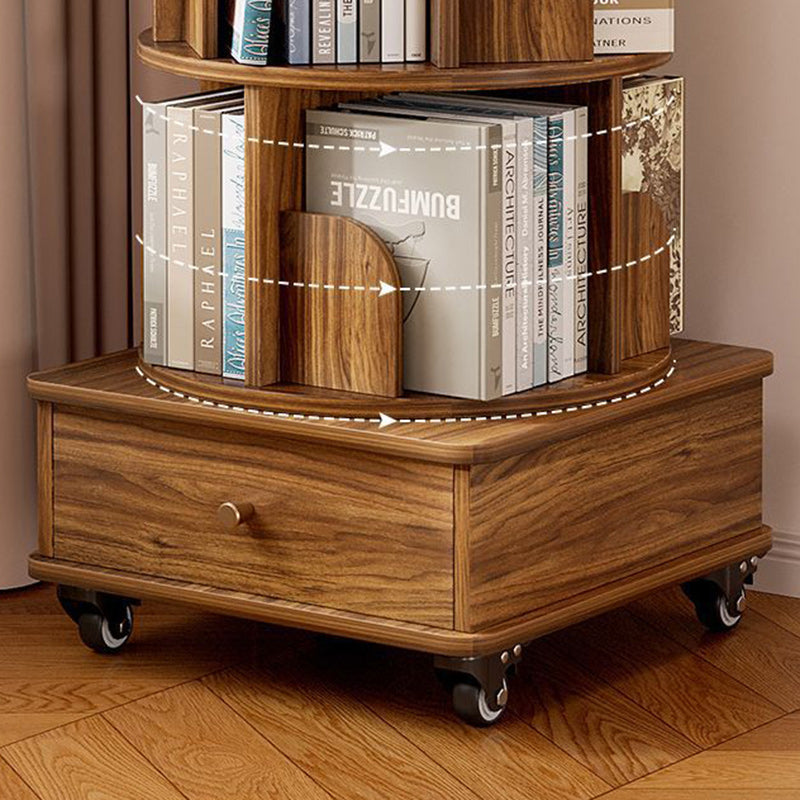 Bibliothèque moderne minimaliste ronde en MDF pivotante à 360° et mobile à 4/5 niveaux pour salon 