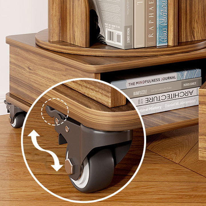 Bibliothèque moderne minimaliste ronde en MDF pivotante à 360° et mobile à 4/5 niveaux pour salon 