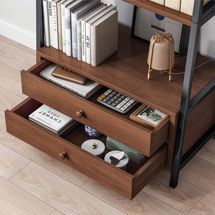 Moderner minimalistischer rechteckiger MDF-Stahl-Bücherregal 4-stufig für das Wohnzimmer 