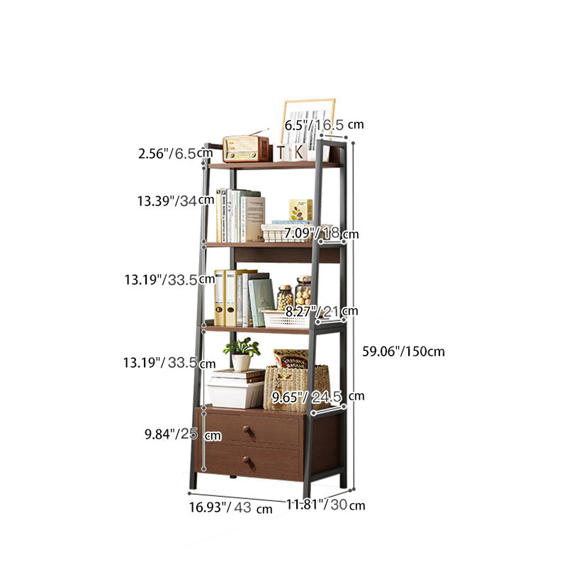 Moderner minimalistischer rechteckiger MDF-Stahl-Bücherregal 4-stufig für das Wohnzimmer 