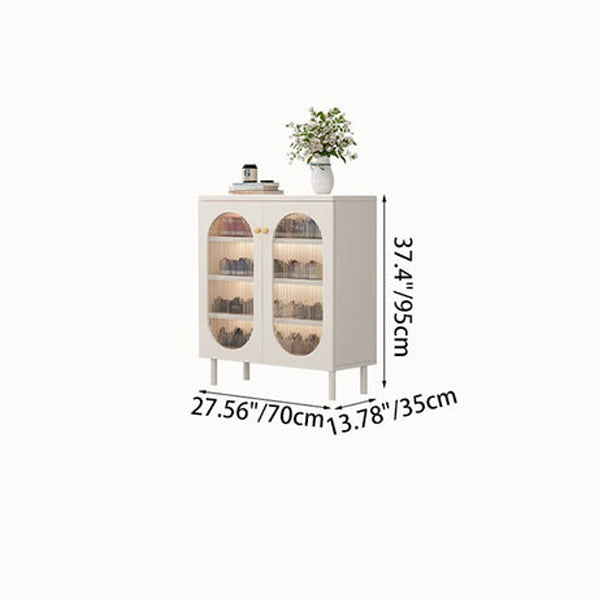 Moderner minimalistischer rechteckiger Rattan-Glas-MDF-Massivholz-Öko-Board-Webschuhspeicher 4-stufig für Eingangsbereiche 