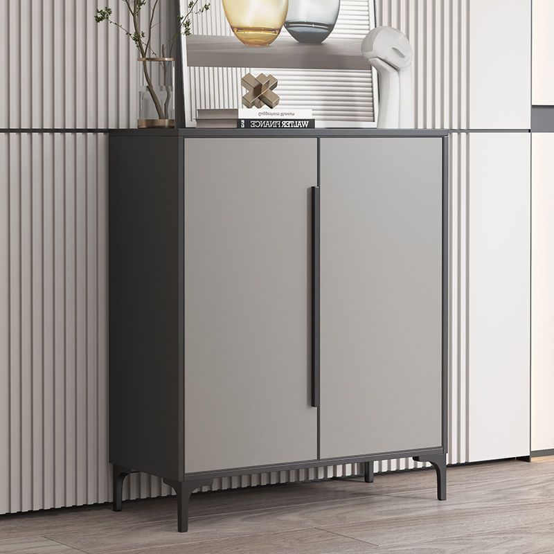 Contemporary Nordic Rectangular Aluminum Alloy Carbon Steel Shoe Storage 4-Tier For Entryways