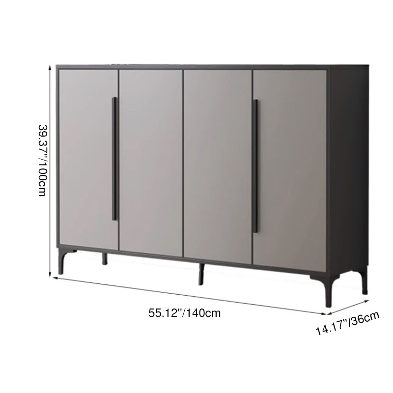Contemporary Nordic Rectangular Aluminum Alloy Carbon Steel Shoe Storage 4-Tier For Entryways