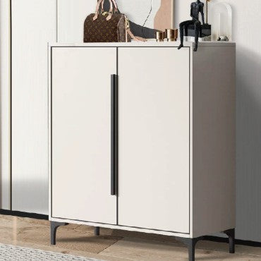Contemporary Nordic Rectangular Aluminum Alloy Carbon Steel Shoe Storage 4-Tier For Entryways
