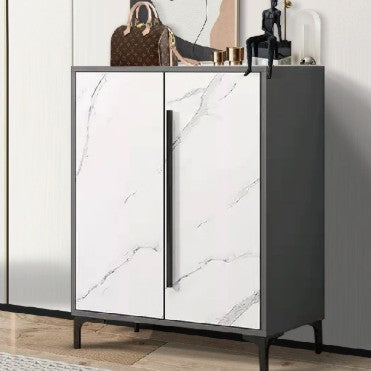 Contemporary Nordic Rectangular Aluminum Alloy Carbon Steel Shoe Storage 4-Tier For Entryways