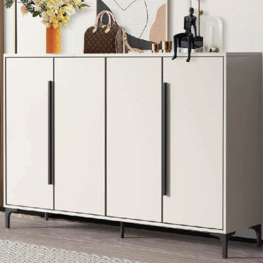 Contemporary Nordic Rectangular Aluminum Alloy Carbon Steel Shoe Storage 4-Tier For Entryways