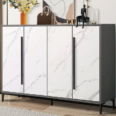 Zeitgenössisches nordisches rechteckiges Aluminiumlegierung-Kohlenstoffstahl-Schuhregal 4-stufig für Eingangsbereiche 