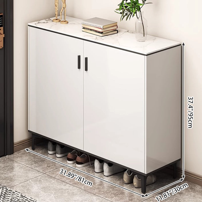 Zeitgenössischer Luxus rechteckiger MDF-Metall-Schuhschrank 4-stufig für Eingangsbereiche 
