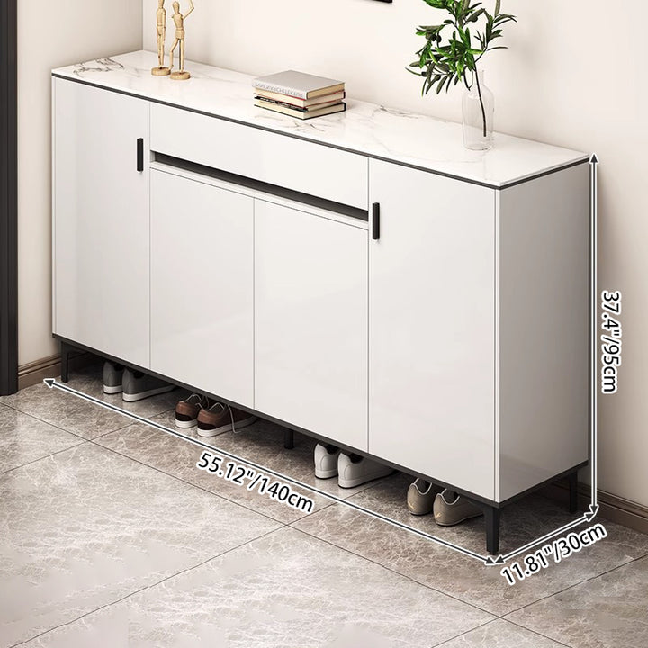 Zeitgenössischer Luxus rechteckiger MDF-Metall-Schuhschrank 4-stufig für Eingangsbereiche 