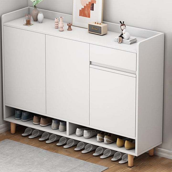 Almacenamiento de zapatos rectangular de MDF, minimalista y moderno, de 4 niveles para entradas 