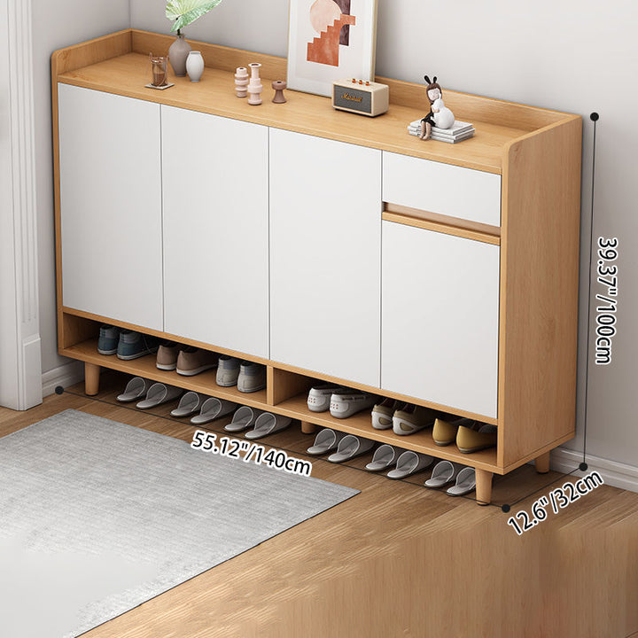 Moderner minimalistischer rechteckiger Schuhschrank aus MDF mit 4 Ebenen für den Eingangsbereich 