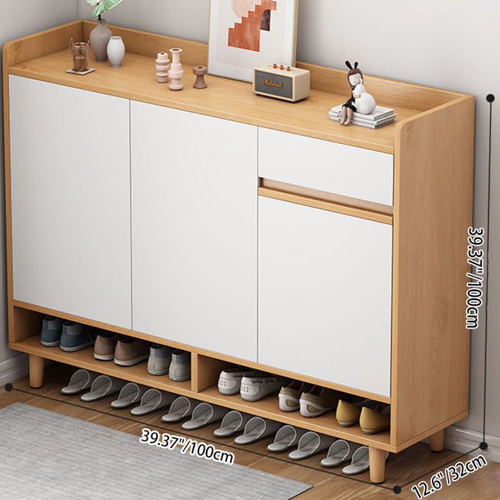 Moderner minimalistischer rechteckiger Schuhschrank aus MDF mit 4 Ebenen für den Eingangsbereich 