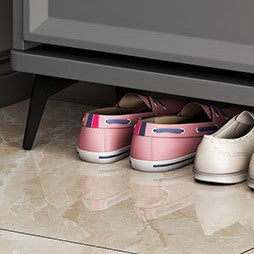 Modern Minimalist Rectangular MDF Metal Shoe Storage 3-Tier For Entryways