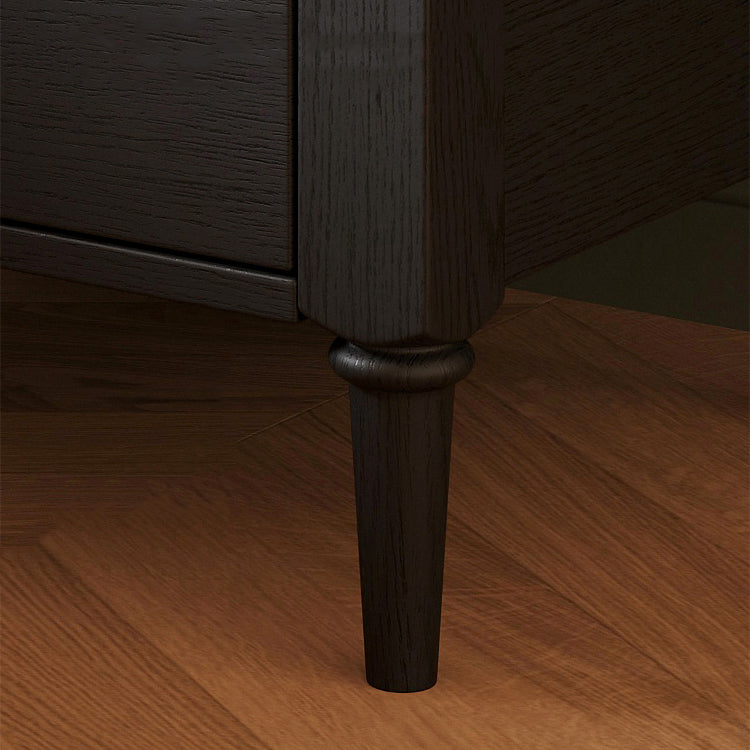 Moderno Retro Cuadrado Rectangular Madera de Fresno Madera de Caucho Madera Maciza Contrachapado Mesita de Noche de 2 Cajones Para Dormitorio 