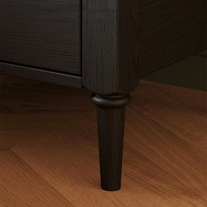 Moderno Retro Cuadrado Rectangular Madera de Fresno Madera de Caucho Madera Maciza Contrachapado Mesita de Noche de 2 Cajones Para Dormitorio 