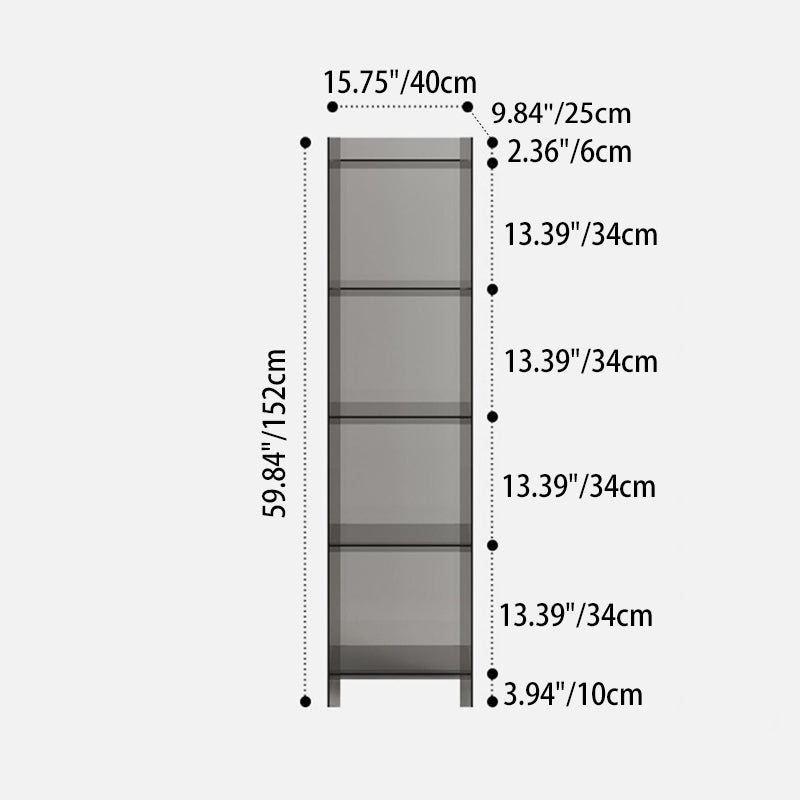 Moderner minimalistischer quadratischer rechteckiger Acryl-Display-Rack mit 4/5 Ebenen für das Wohnzimmer 