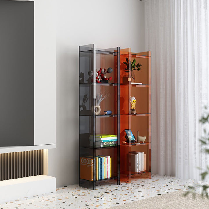 Moderner minimalistischer quadratischer rechteckiger Acryl-Display-Rack mit 4/5 Ebenen für das Wohnzimmer 