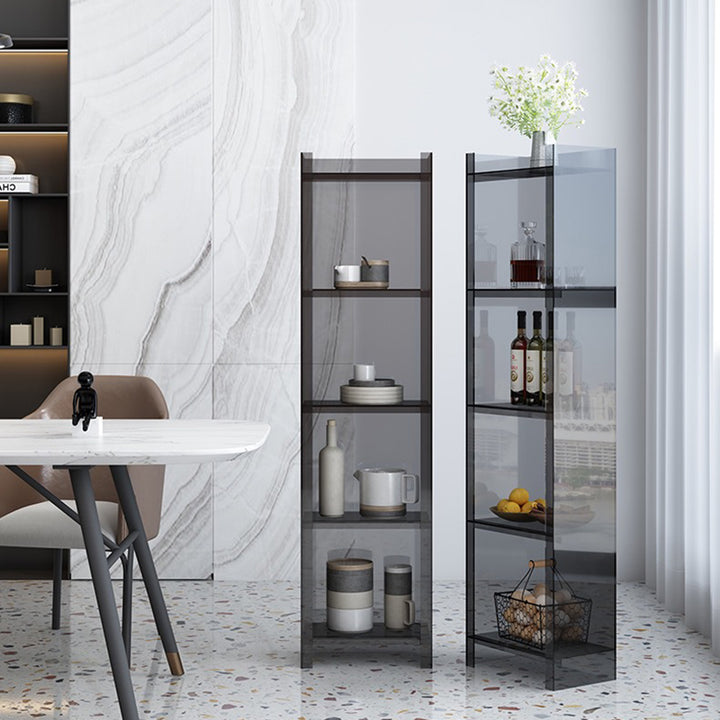 Moderno estante de exhibición de acrílico cuadrado rectangular minimalista de 4/5 niveles para sala de estar 