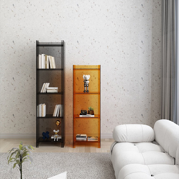 Moderno estante de exhibición de acrílico cuadrado rectangular minimalista de 4/5 niveles para sala de estar 