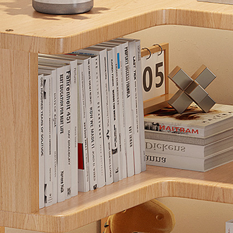 Modern Minimalist L-shaped Solid Wood Plywood Corner Shelf Unit 3/4/5-Tier For Living Room