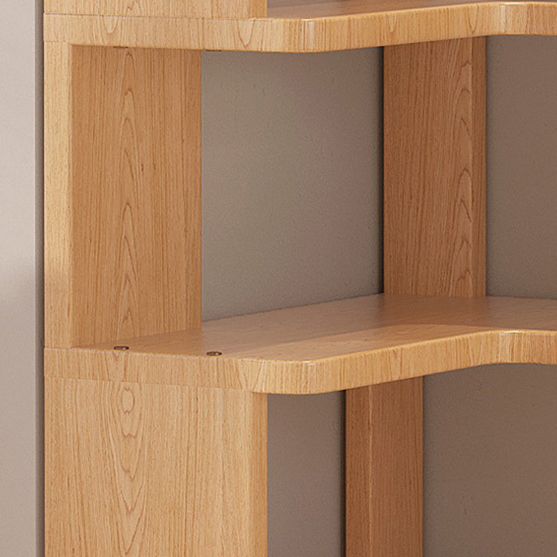 Modern Minimalist L-shaped Solid Wood Plywood Corner Shelf Unit 3/4/5-Tier For Living Room