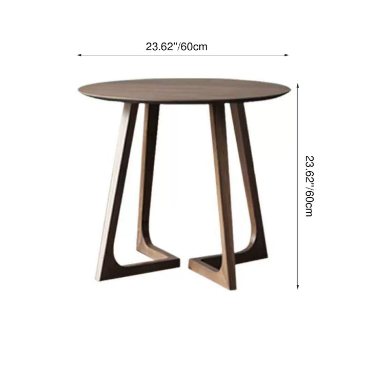 Mesa de comedor redonda nórdica contemporánea de madera de caucho para 1-2 plazas 