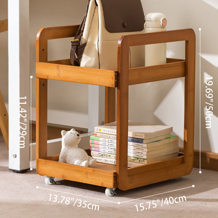 Mesa Auxiliar Moderna Minimalista Cuadrada Rectangular de Acrílico Plástico Ratán Nan Bambú Tejido Móvil de 2 Niveles para Sala de Estar 
