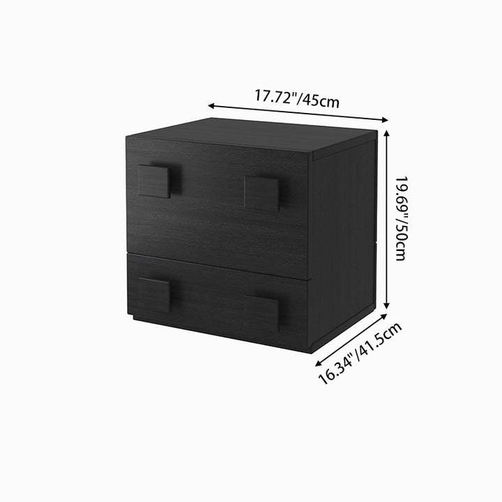 Contemporary Retro Square Rectangular MDF Stackable Nightstand 1-Drawer For Bedroom