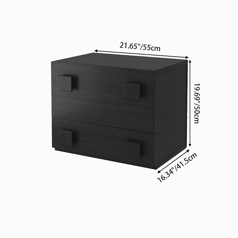 Contemporary Retro Square Rectangular MDF Stackable Nightstand 1-Drawer For Bedroom