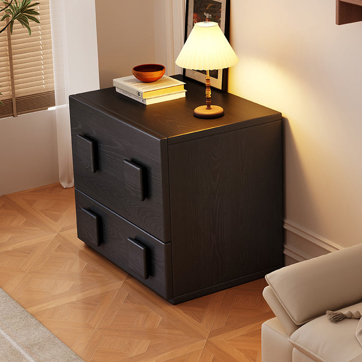 Contemporary Retro Square Rectangular MDF Stackable Nightstand 1-Drawer For Bedroom