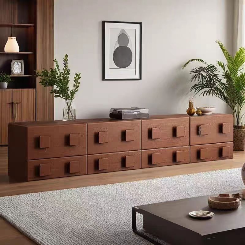 Contemporary Retro Square Rectangular MDF Stackable Nightstand 1-Drawer For Bedroom