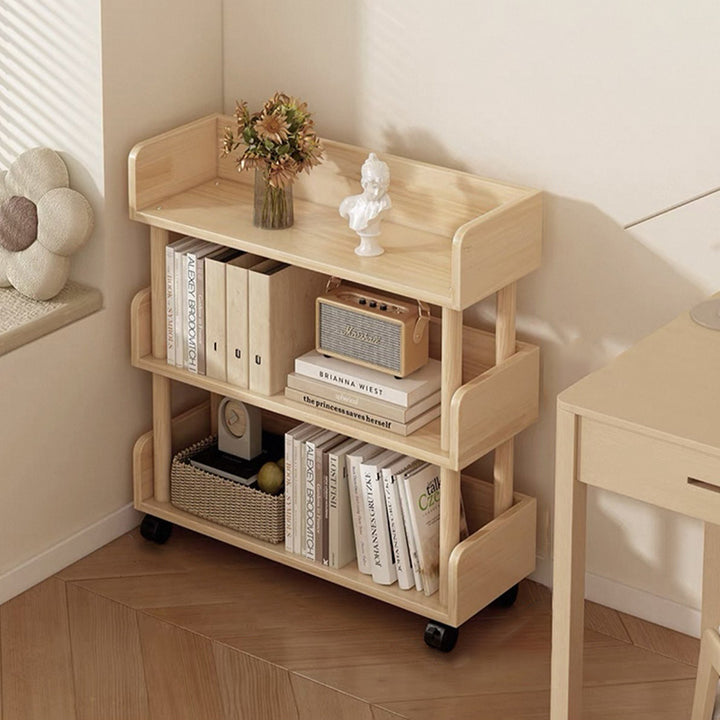 Estantería móvil rectangular de MDF minimalista moderna de 3/4 niveles para sala de estar 