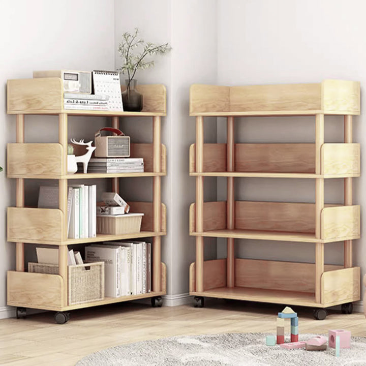 Estantería móvil rectangular de MDF minimalista moderna de 3/4 niveles para sala de estar 