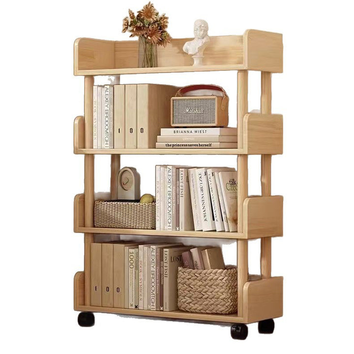 Estantería móvil rectangular de MDF minimalista moderna de 3/4 niveles para sala de estar 