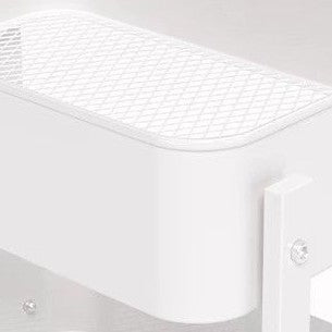 Mesa Auxiliar Plegable Móvil de Acero al Carbono de Plástico Rectangular Minimalista Moderna de 3 Niveles para Sala de Estar 