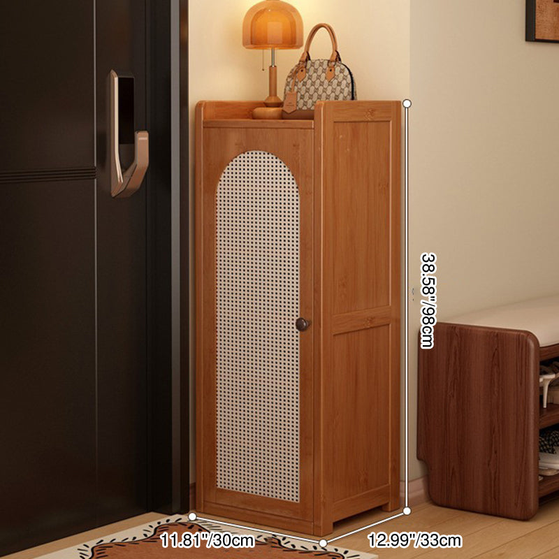 Traditionelles japanisches rechteckiges Nan-Bambus-Kunststoff-Rattan-MDF-Weben-Schuhregal mit 6/7/8 Ebenen für Eingangsbereiche 