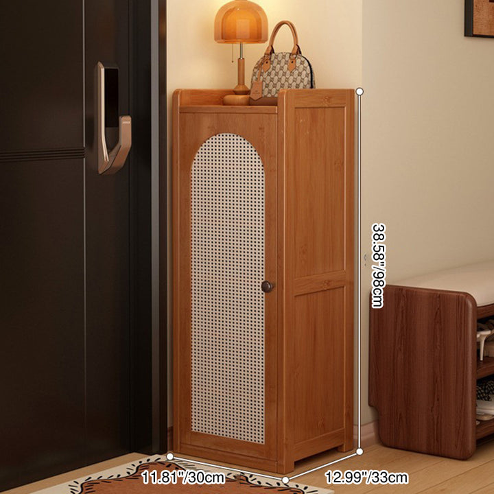 Traditionelles japanisches rechteckiges Nan-Bambus-Kunststoff-Rattan-MDF-Weben-Schuhregal mit 6/7/8 Ebenen für Eingangsbereiche 