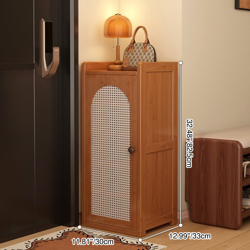 Traditionelles japanisches rechteckiges Nan-Bambus-Kunststoff-Rattan-MDF-Weben-Schuhregal mit 6/7/8 Ebenen für Eingangsbereiche 