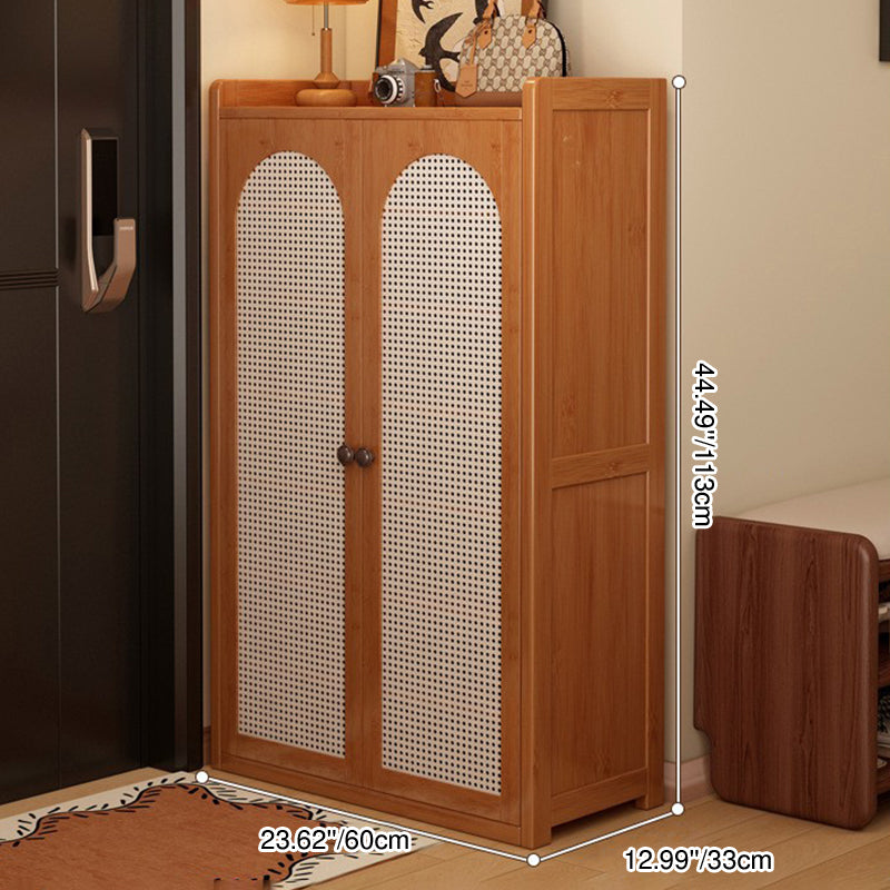 Traditionelles japanisches rechteckiges Nan-Bambus-Kunststoff-Rattan-MDF-Weben-Schuhregal mit 6/7/8 Ebenen für Eingangsbereiche 
