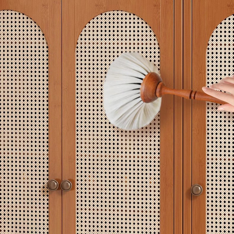 Traditionelles japanisches rechteckiges Nan-Bambus-Kunststoff-Rattan-MDF-Weben-Schuhregal mit 6/7/8 Ebenen für Eingangsbereiche 