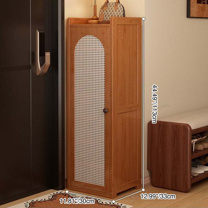 Traditionelles japanisches rechteckiges Nan-Bambus-Kunststoff-Rattan-MDF-Weben-Schuhregal mit 6/7/8 Ebenen für Eingangsbereiche 