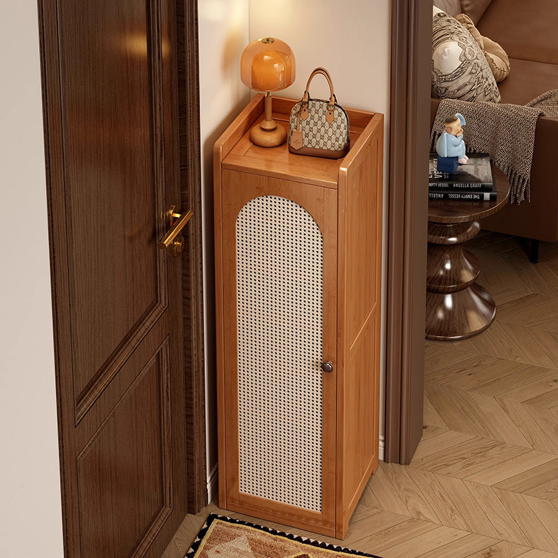 Traditionelles japanisches rechteckiges Nan-Bambus-Kunststoff-Rattan-MDF-Weben-Schuhregal mit 6/7/8 Ebenen für Eingangsbereiche 