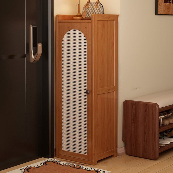 Traditionelles japanisches rechteckiges Nan-Bambus-Kunststoff-Rattan-MDF-Weben-Schuhregal mit 6/7/8 Ebenen für Eingangsbereiche 